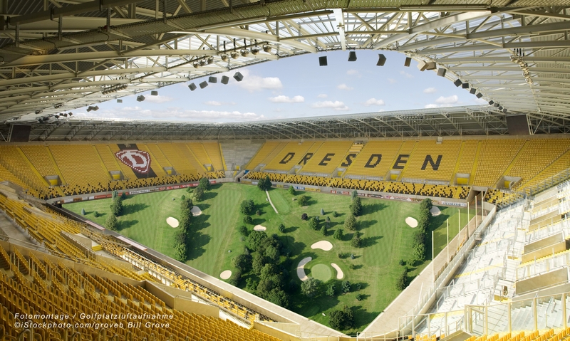 Bildmontage - Golfplatz im Fußballstadion final web